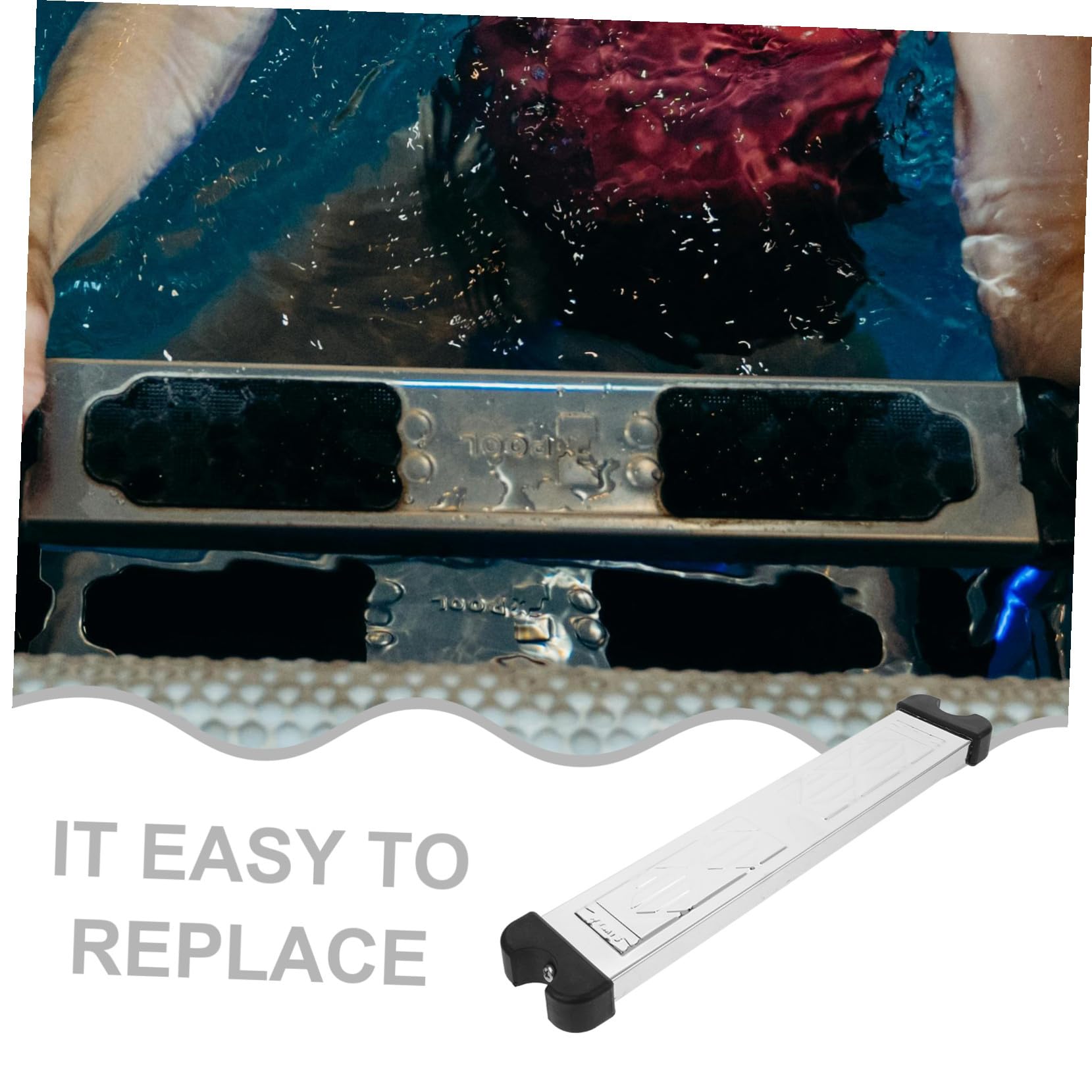 Alasum Marche Piscine Inoxydable Antidérapante Compatible Échelle Remplacement Marche Robuste pour Piscine