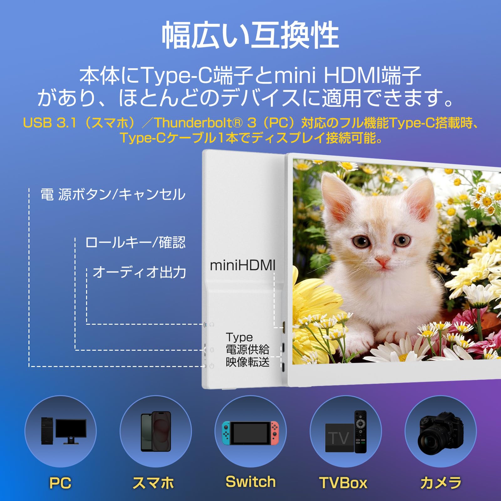 Amazon.co.jp: Comrize モバイルモニター 15.6インチ VESA モバイル