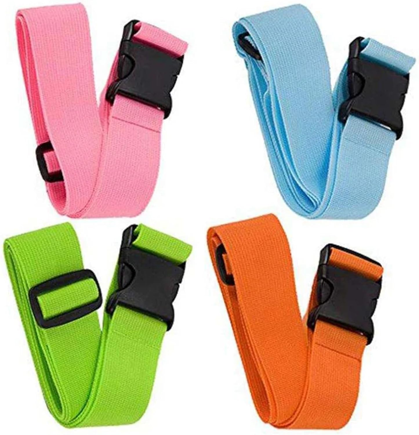 Luggage Straps 14 Pieces Luggage Strap Adjustable Travel Suitcase Buckle Strap for Packing(Orange Straps)