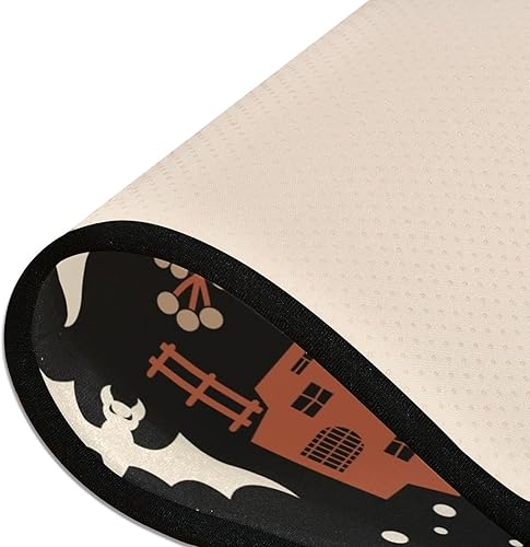 Miniatura 4 de xigua Alfombra de área con patrón de Halloween, lavable de 2 x 6 pies, con respaldo de goma, alfombra antideslizante para interiores, sala de estar,