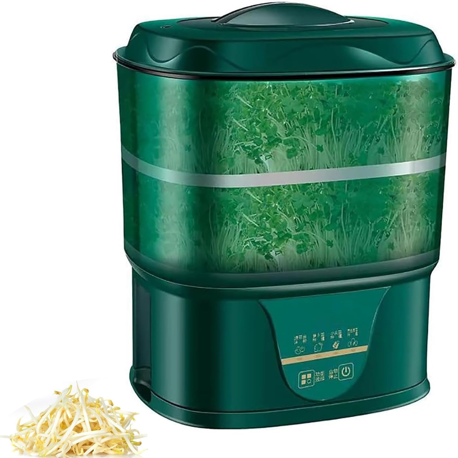 Machine automatique de germes de haricots, germination de graines à 2 couches pour soja, haricots mungo, haricots rouges, radis – Kit de culture en cuisine pour usage domestique