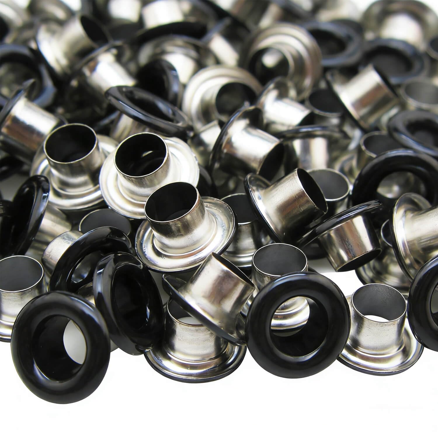 5mm Internal Hole Diameter Matte Black Eyelets Grommets with Washer Self Backing Pack of 150 Sets
