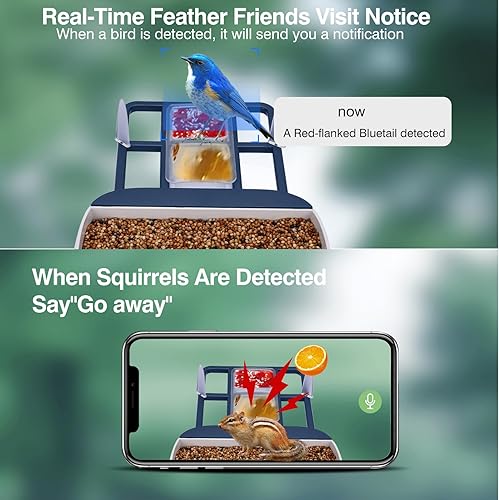 Miniatura 3 de Comedero inteligente para pájaros con cámara, identificación de especies con inteligencia artificial, casa de pájaros con energía solar, alertas de