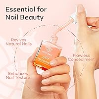 Vista 6 de modelones Fortalecedor de uñas, reparación de uñas desnuda, esmalte fortalecedor de uñas dañadas, 0.5 onzas líquidas, crecimiento y fortalecedor