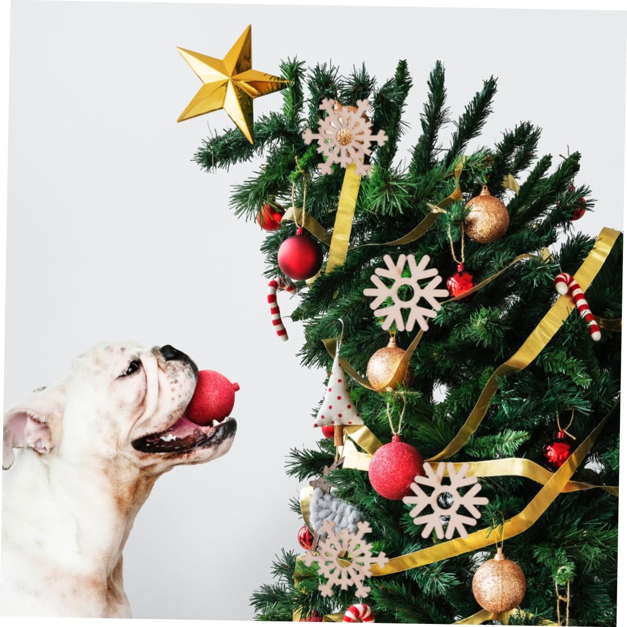50stücke Holzanhänger Schneeflocke Weihnachten Schneeflocken Anhänger aus Holz Christbaumschmuck Weihnachtsschmuckstück Weihnachtsdeko Schneeflocken-hängedekoration