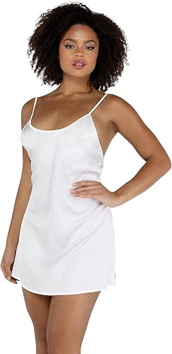 LI504 - Soft Satin Chemise X-Large / White