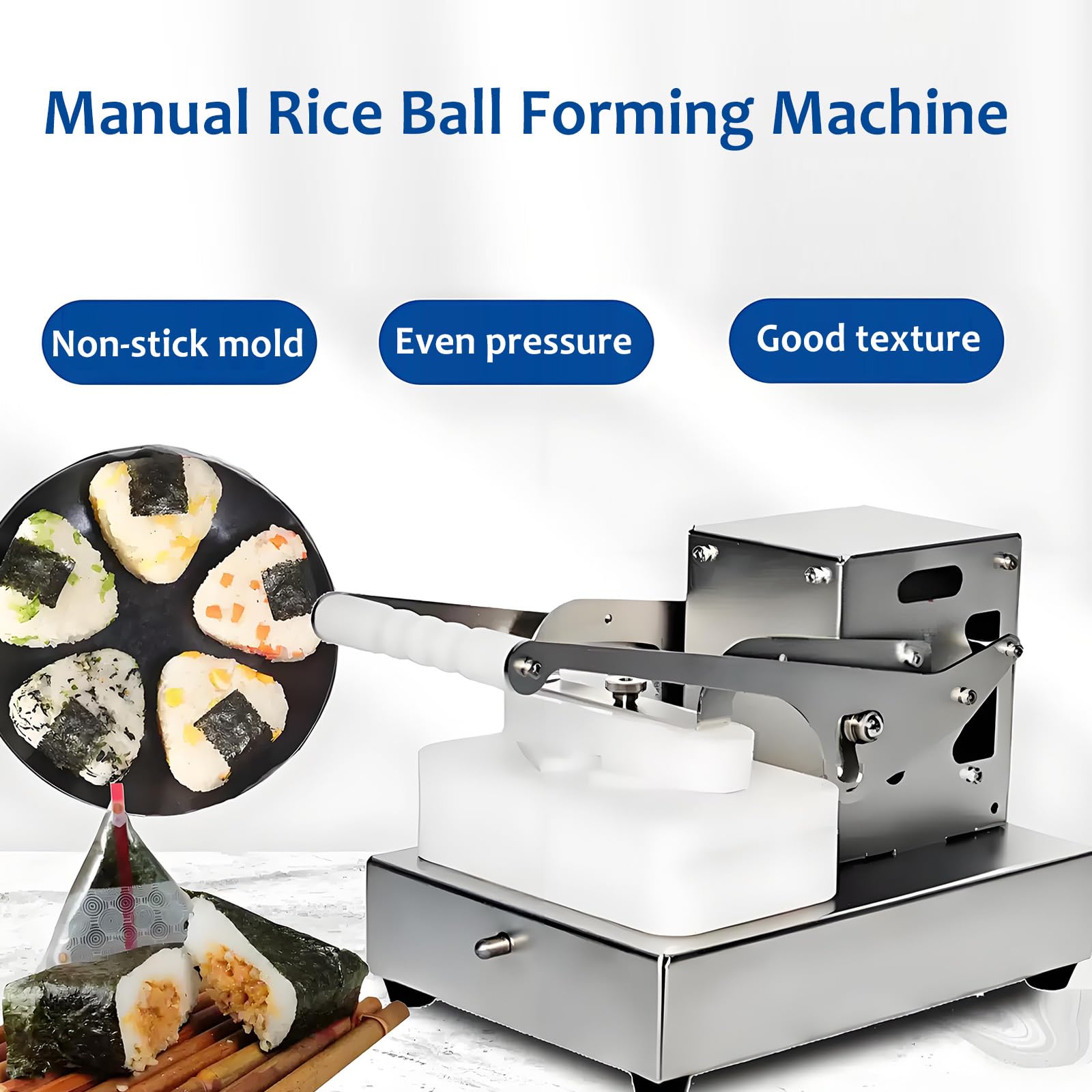 Moldes triangulares de bolas de arroz, herramienta de prensado manual para sushi, conveniente para camiones de comida, tiendas de sushi y uso doméstico, paquete de 3 moldes para hacer formas de arroz