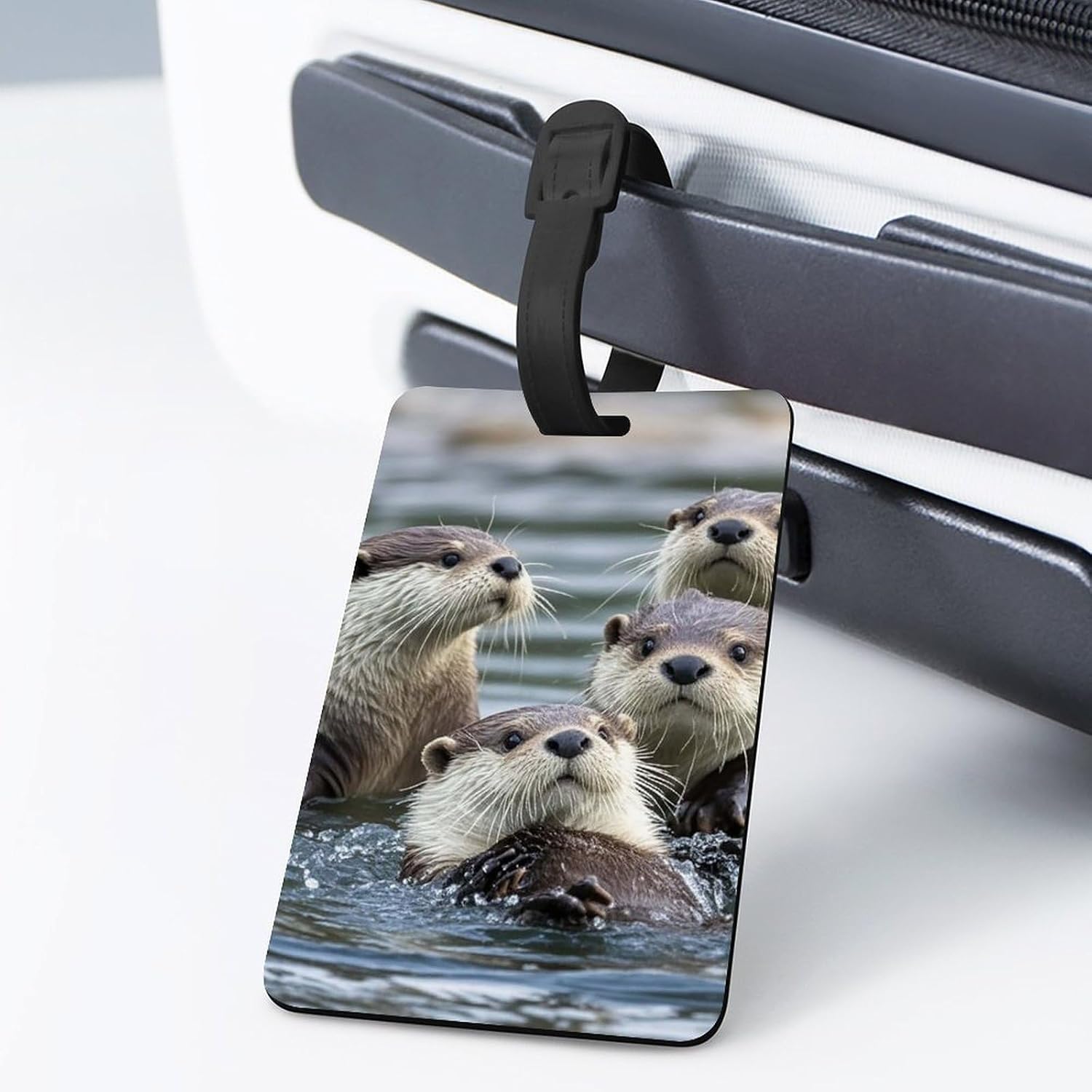 Luggage Tags for Suitcase with Name Id Card, Otters image 3