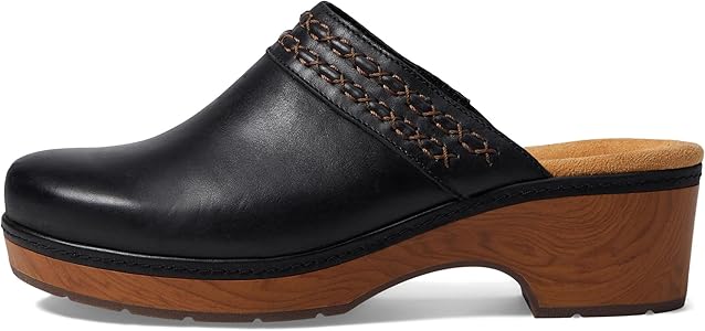 Clarks Women's Paizlee Poppy Clog, Black Leather, 5.5 : Amazon.ca