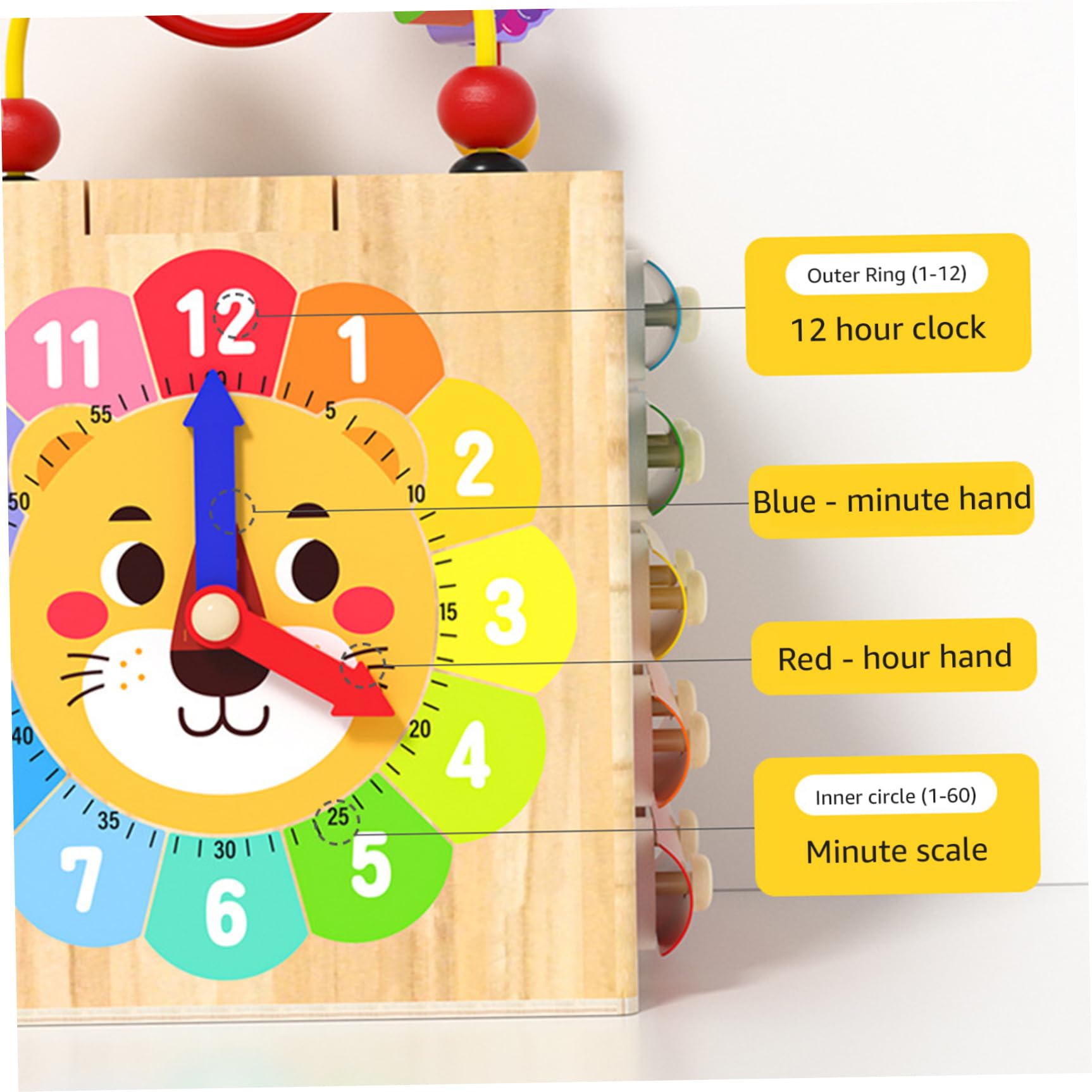Cubo di attività in Legno Giocattoli 1 Set 6 in 1 Cubo di attività Multifunzionale per Bambini Giocattoli educativi e sensoriali per Bambini per Le Vacanze di Compleanno