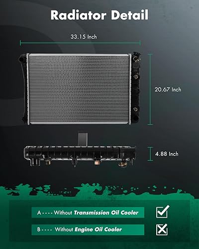 Miniatura 2 de SCITOO CU162 Radiador de repuesto para Buick para Century 1978-1979 3.8L1980-1981 4.3L 1979-1980 4.9L, para Chevrolet para Cadillac 1976-1979 5.7L,