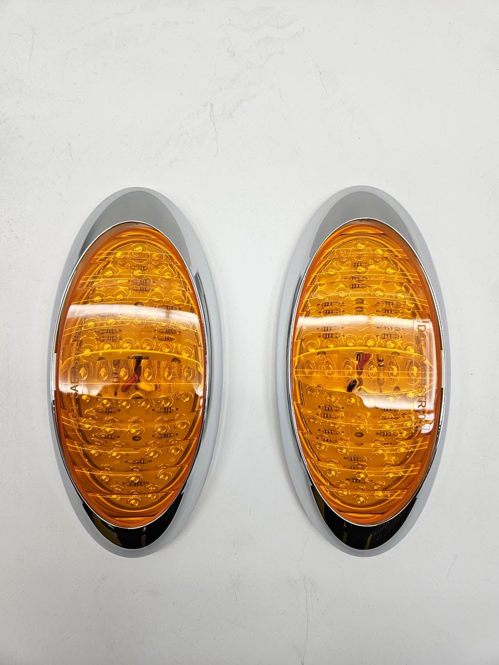 CTW 8" Bright Oval Amber LED RV, Camper and Trailer Marker Turn Signal Lights Chrome Trim, for Trailer, RV and Camper