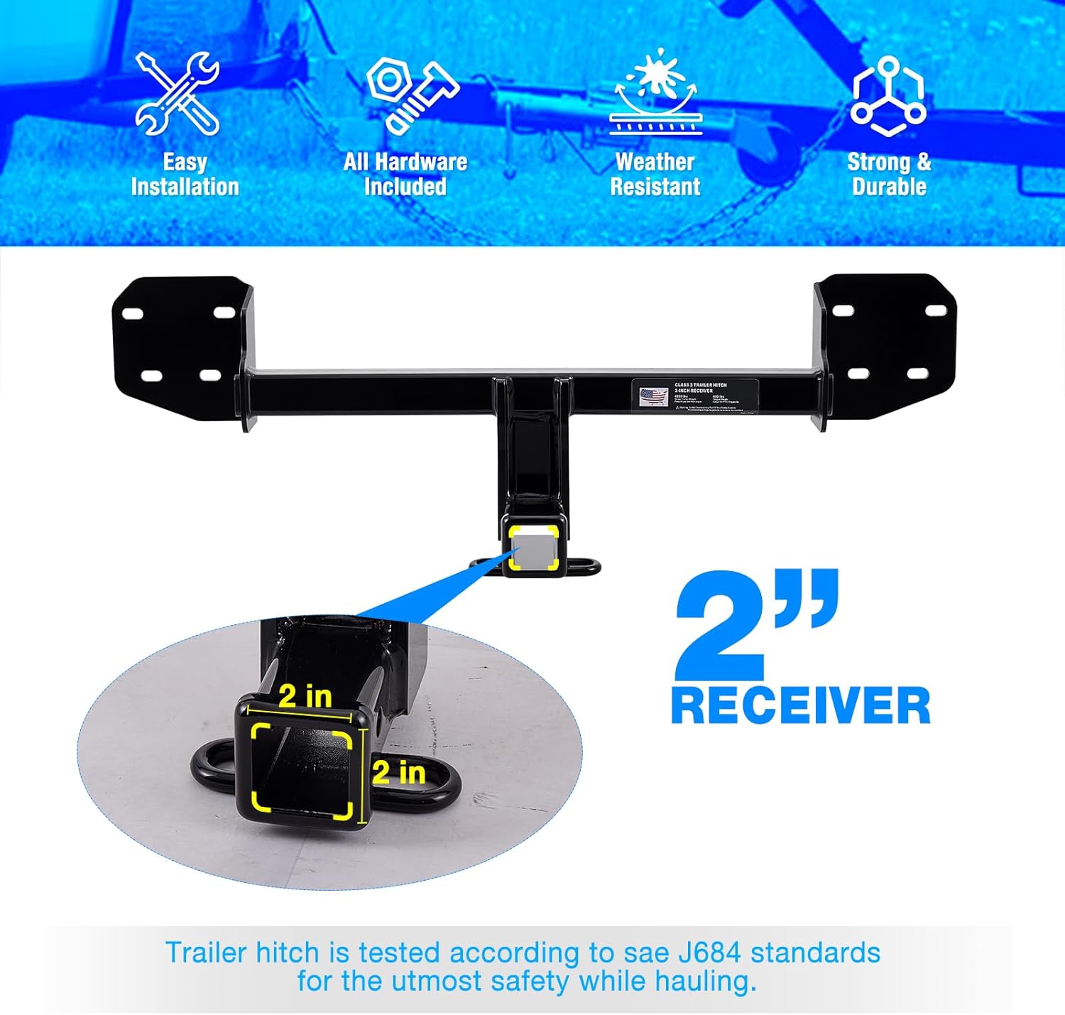 Class 3 Trailer Hitch 2 Inch Receiver Fit for 2010-2019 Subaru Outback, Wagon Except Sport