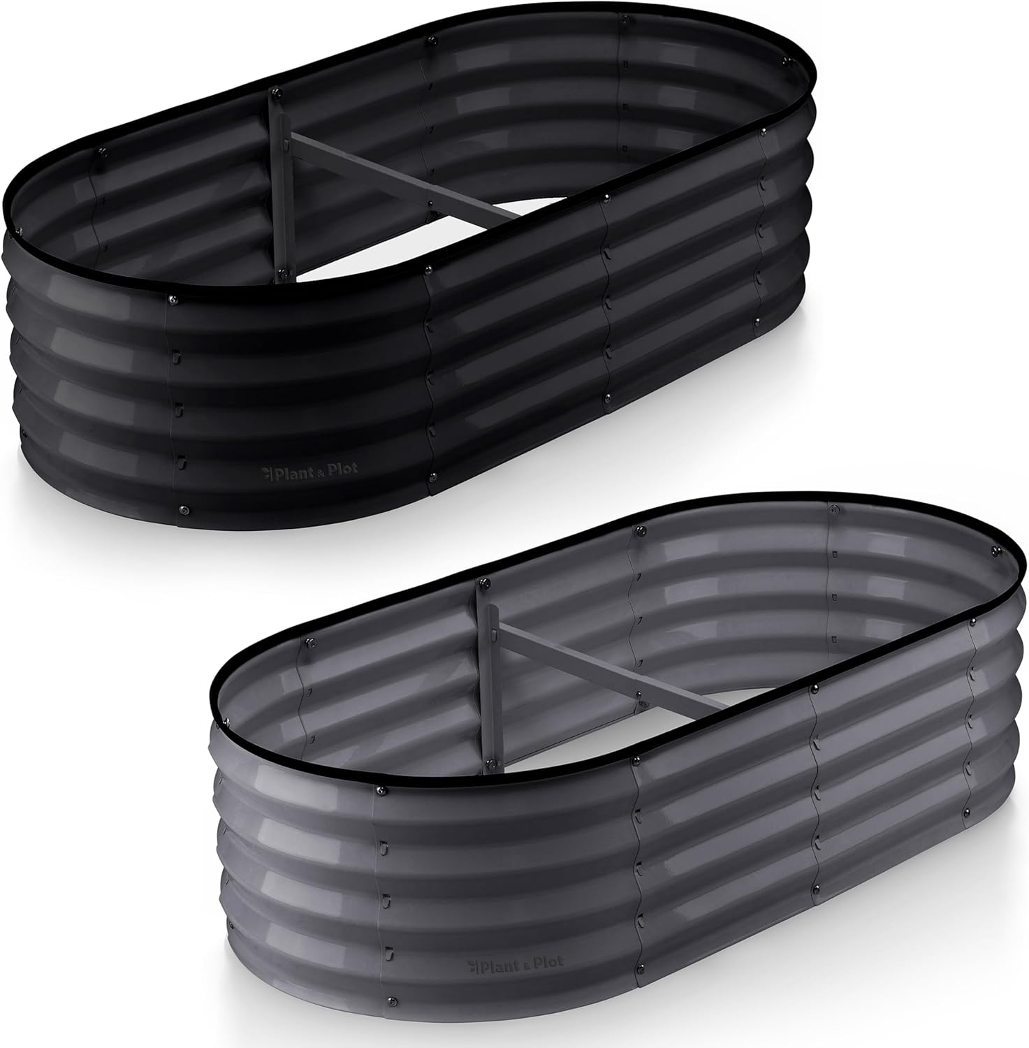 Plant & Plot Galvanized Raised Garden Beds Outdoor // 4×2×1 ft Planter Raised Beds for Gardening, Vegetables, Flowers // Large Metal Garden Box // Patented Tool-Free Design