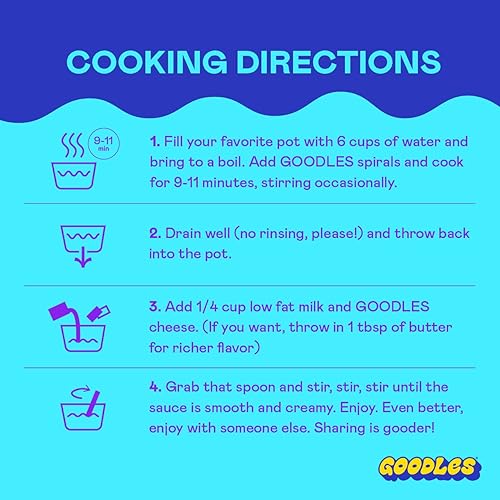 Miniatura 5 de Goodles Twist My Parm Mac & Cheese - Paquete de 4, 6 onzas, 0.49 oz de proteína, 0.25 onzas de fibra con prebióticos, 21 nutrientes a base de