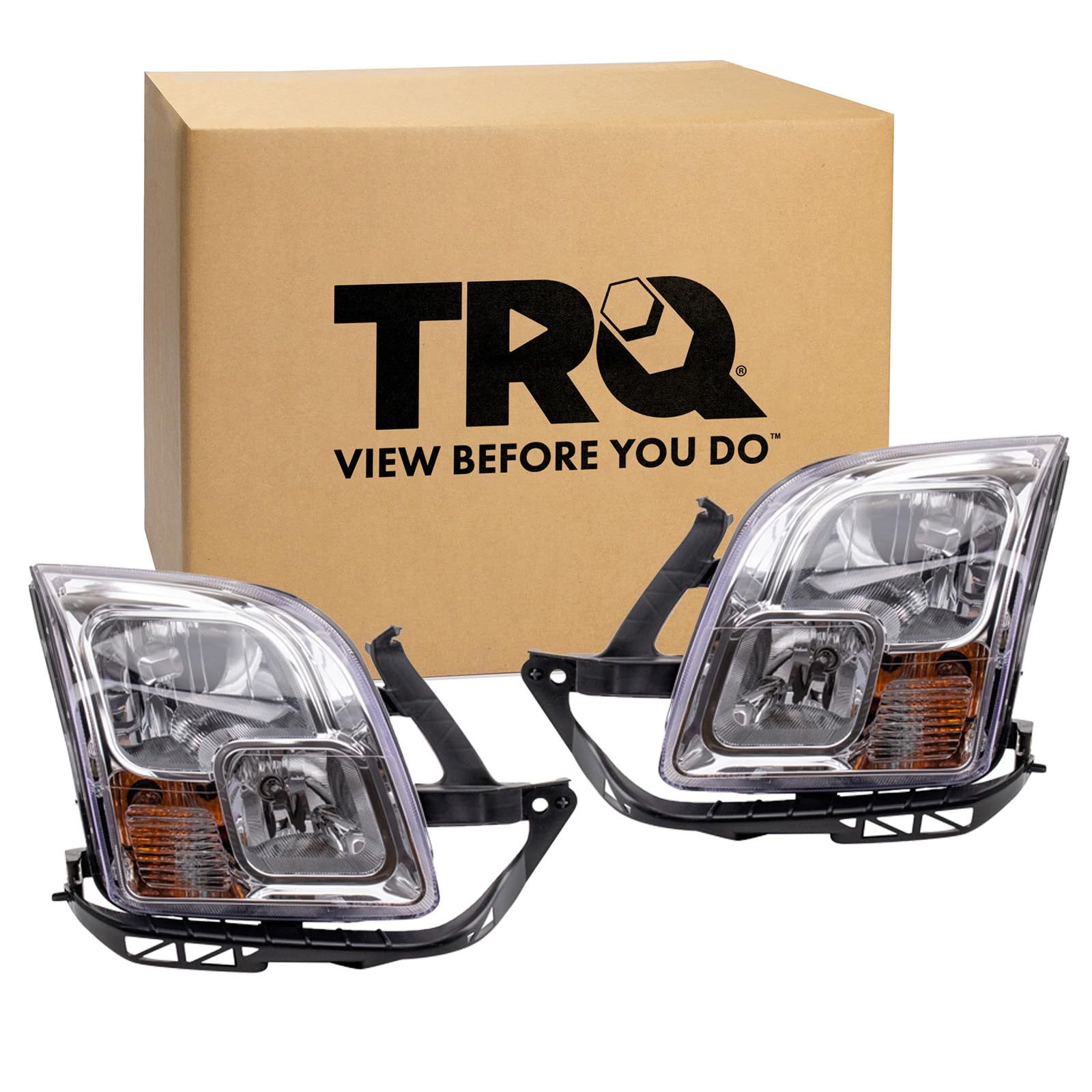 TRQ 2 Piece Headlight Assembly Set