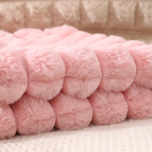 Miniatura 4 de MANDIOO Juego de 2 fundas de cojín de felpa súper suave de piel sintética de 20 x 20 pulgadas, con textura a cuadros, moderna, lujosa, decorativa,