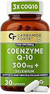 Carbamide Forte Coenzyme Q10 | CoQ10 Supplement 300mg with Selenium 40mcg | Coq10 Ubiqinol Supports Heart Health and Vascu...