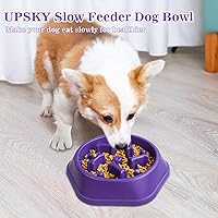 Vista 27 de UPSKY Slow Feeder Dog Puzzle Bowl, Interactive Bloat Stop Non-Slide Lick Treat Bowl for Small Medium Dogs (Black)