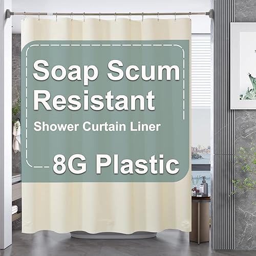Vista 69 de AmazerBath - Cortina pequeña de plástico transparente para ducha, 36 x 72 pulgadas, de alta resistencia, gruesa, de acetato de vinilo polietileno