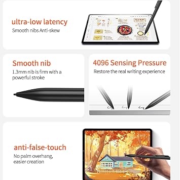 EMR with Eraser for Remarkable, 4096 Pressure Levels Digital Pen with 1.3mm Replacement Tips, Support Palm Rejection, Active Pens for Writing Drawing