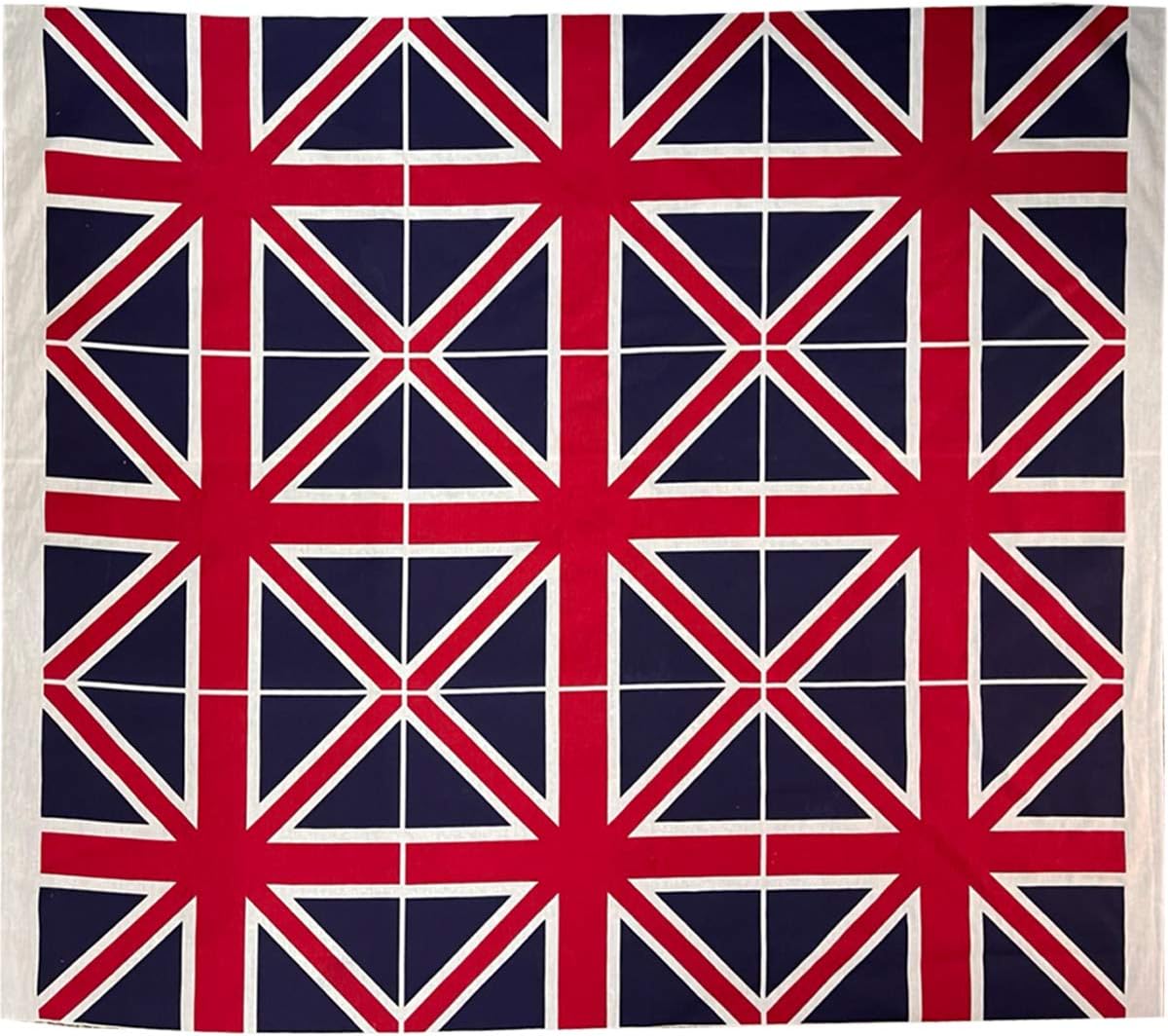 AMORNPHAN 45x40 Inch United Kingdom UK England British National Country Flag Patriotic Printed Cotton Fabric for Patchwork Needlework DIY Handmade Sewing Crafting Home Decoration (9 Small flag size 13