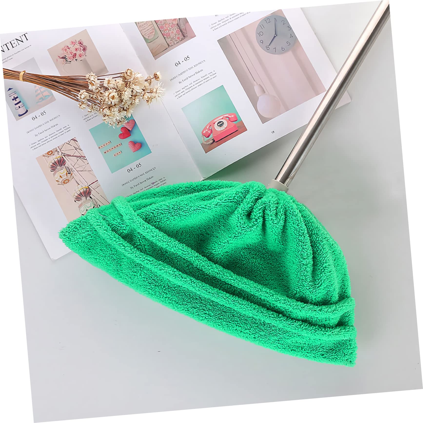 3 Piezas fregona de Escoba Fregar Escoba de Piso Pantuflas de fregona casa cleanseen paños cleansen paños trapeador de Limpieza Trapo de Piso paño de Escoba vellón de Coral Green