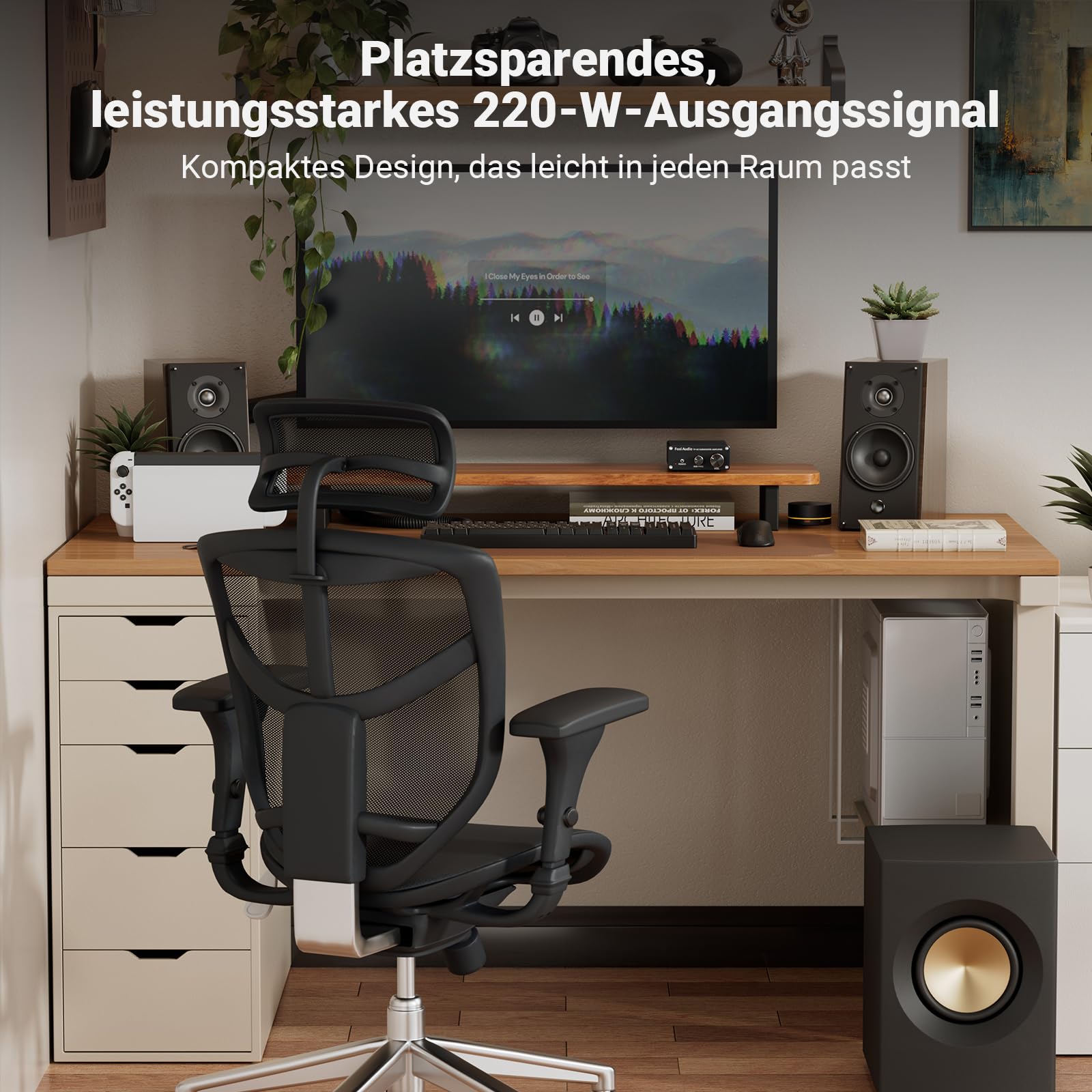 Fosi Audio TP-02 Subwoofer Verstärker Heimklang, Mini Bass Verstärker Mono Subwoofer Amplifier 220W, mit TDA7498E Chip Lautstärke- und Frequenzreglung, für aktive Passive Subwoofer Bass-Shaker