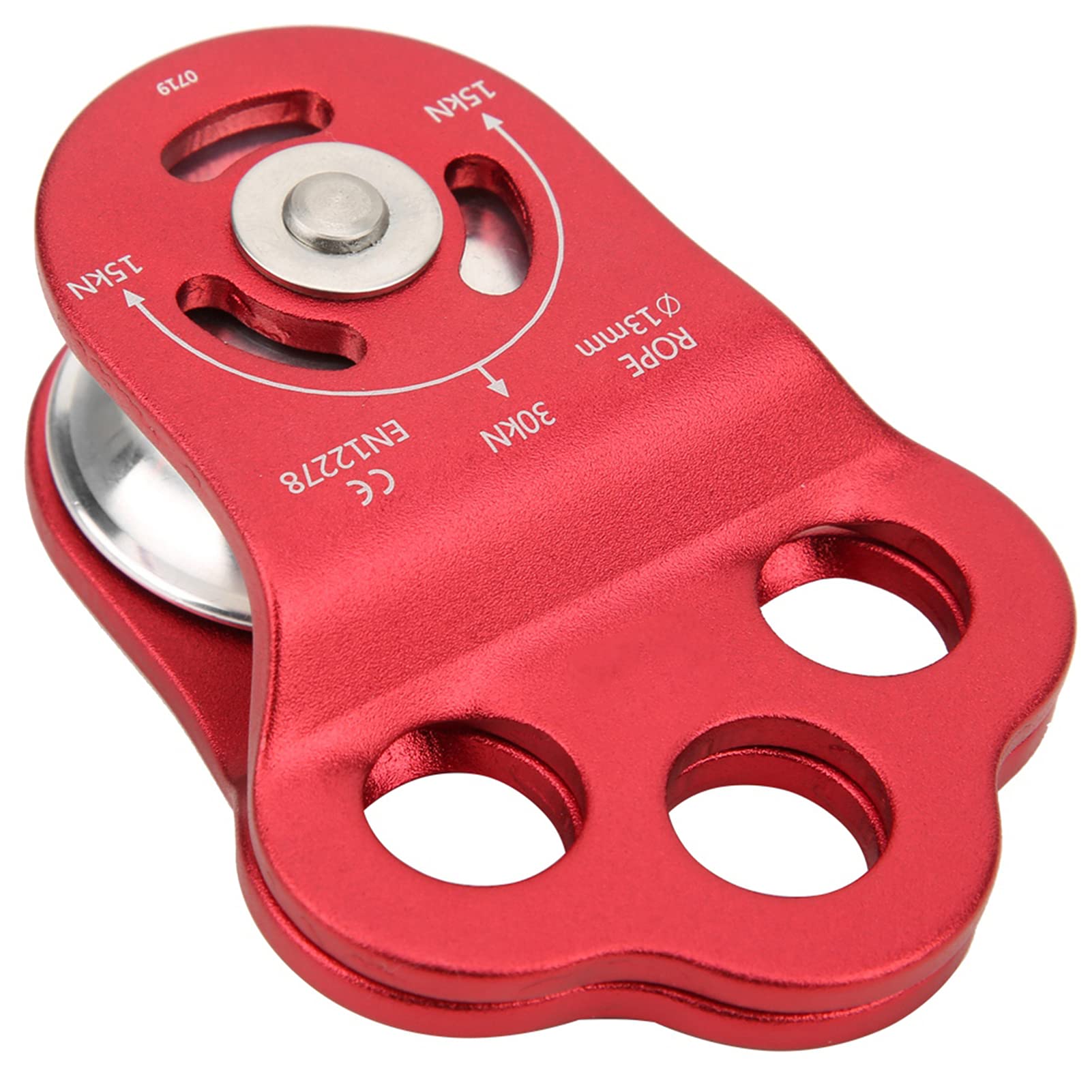Keenso Polea de escalada de tres agujeros, polea de escalada con alta resistencia, herramienta de montañismo para escalada al aire libre