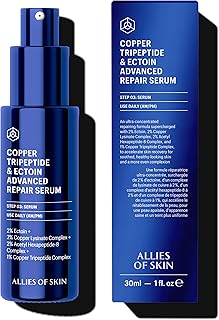 COPPER TRIPEPTIDE & ECTOIN ADVANCED REPAIR SERUM with 2% Ectoin, 2% Copper Lysinate Complex, 2% Acetyl Hexapeptide-8 Complex, and 1% Copper Tripeptide Complex 30ml / 1 oz