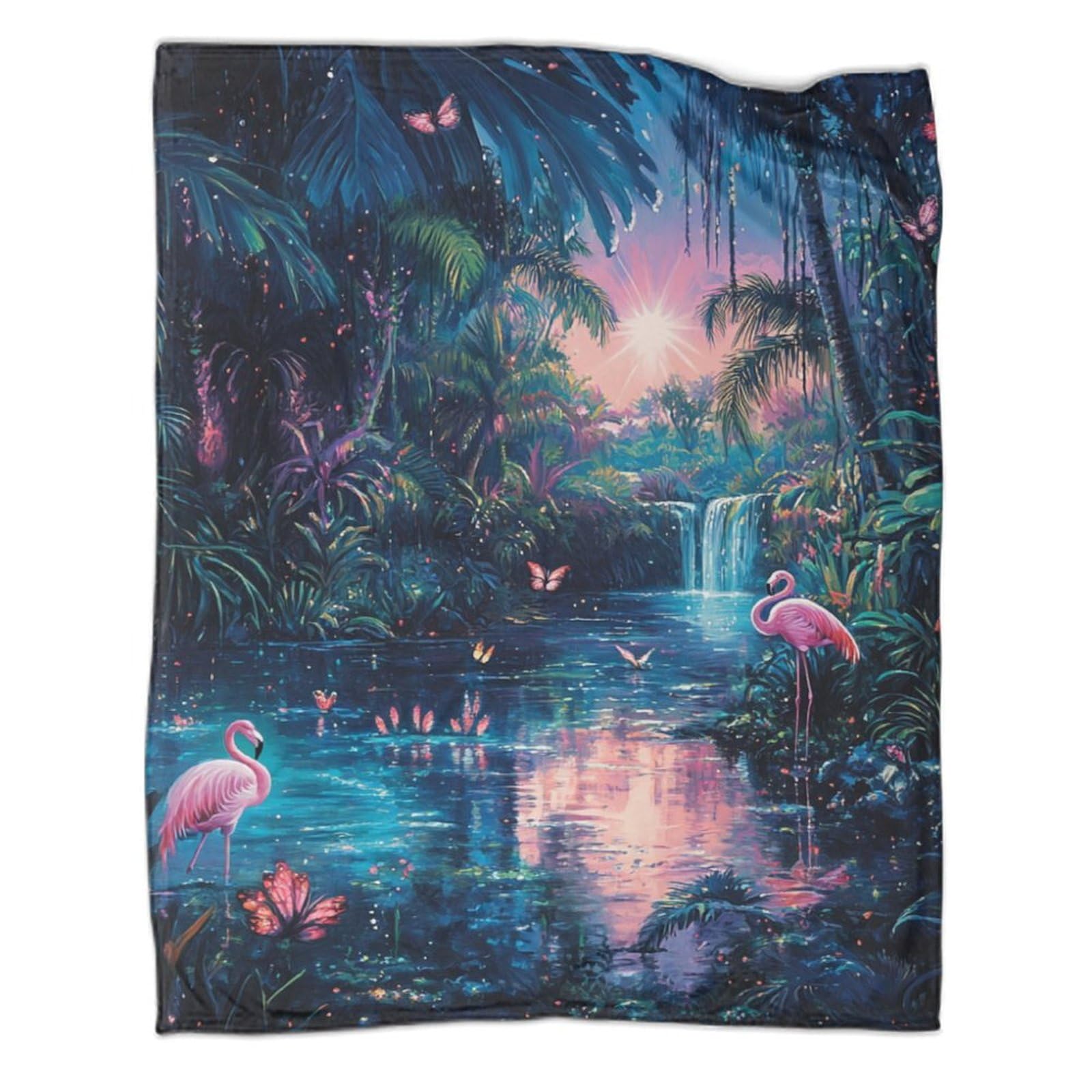 Couverture de voyage chaude 127x152 plaid flamant rose pour adulte canapé et bureau