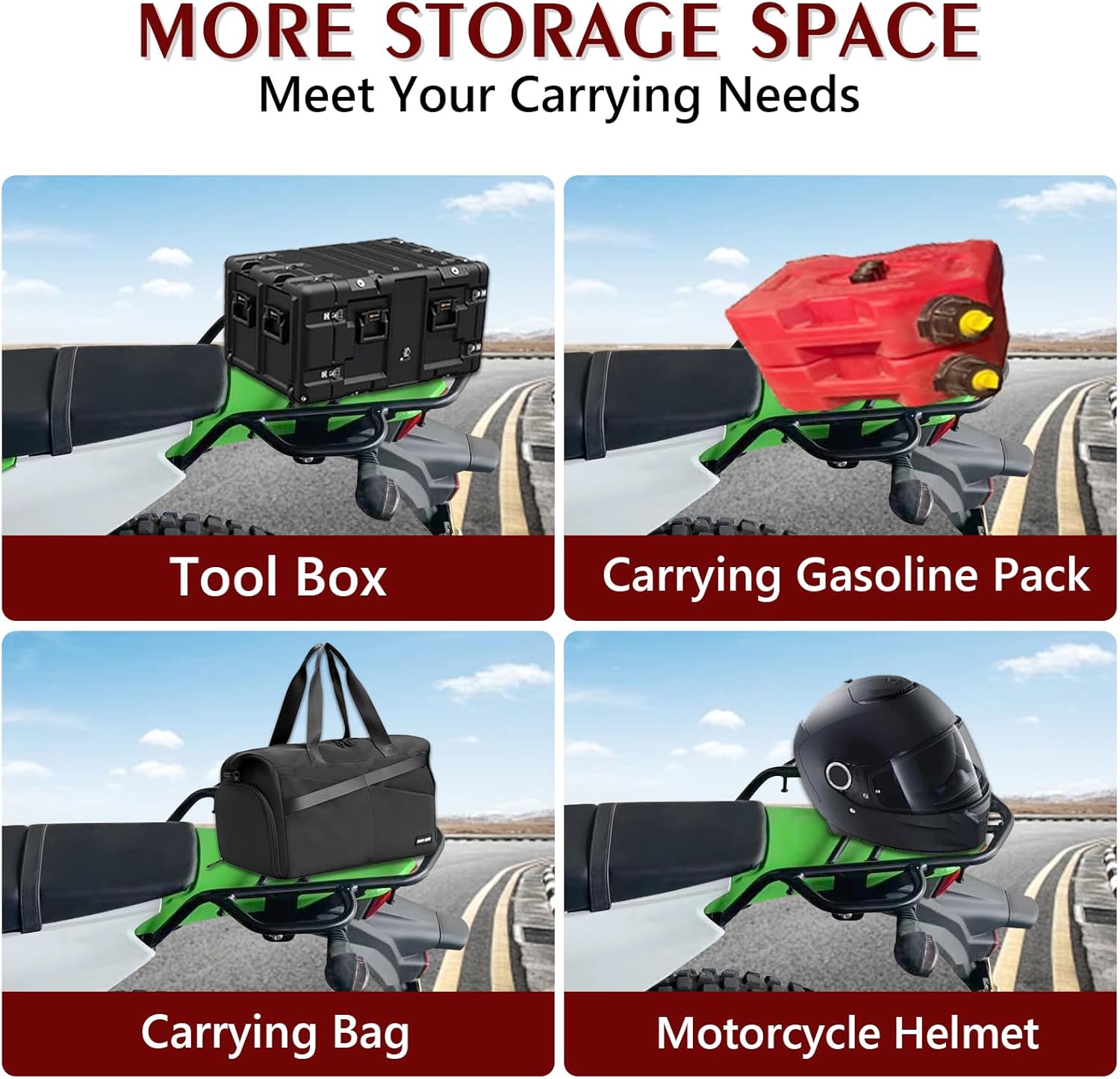 Rear Cargo Luggage for KLX230 KLX 230 S 2019-2025, Rear Pannier Rack with Grab Rail Replacement Accessories