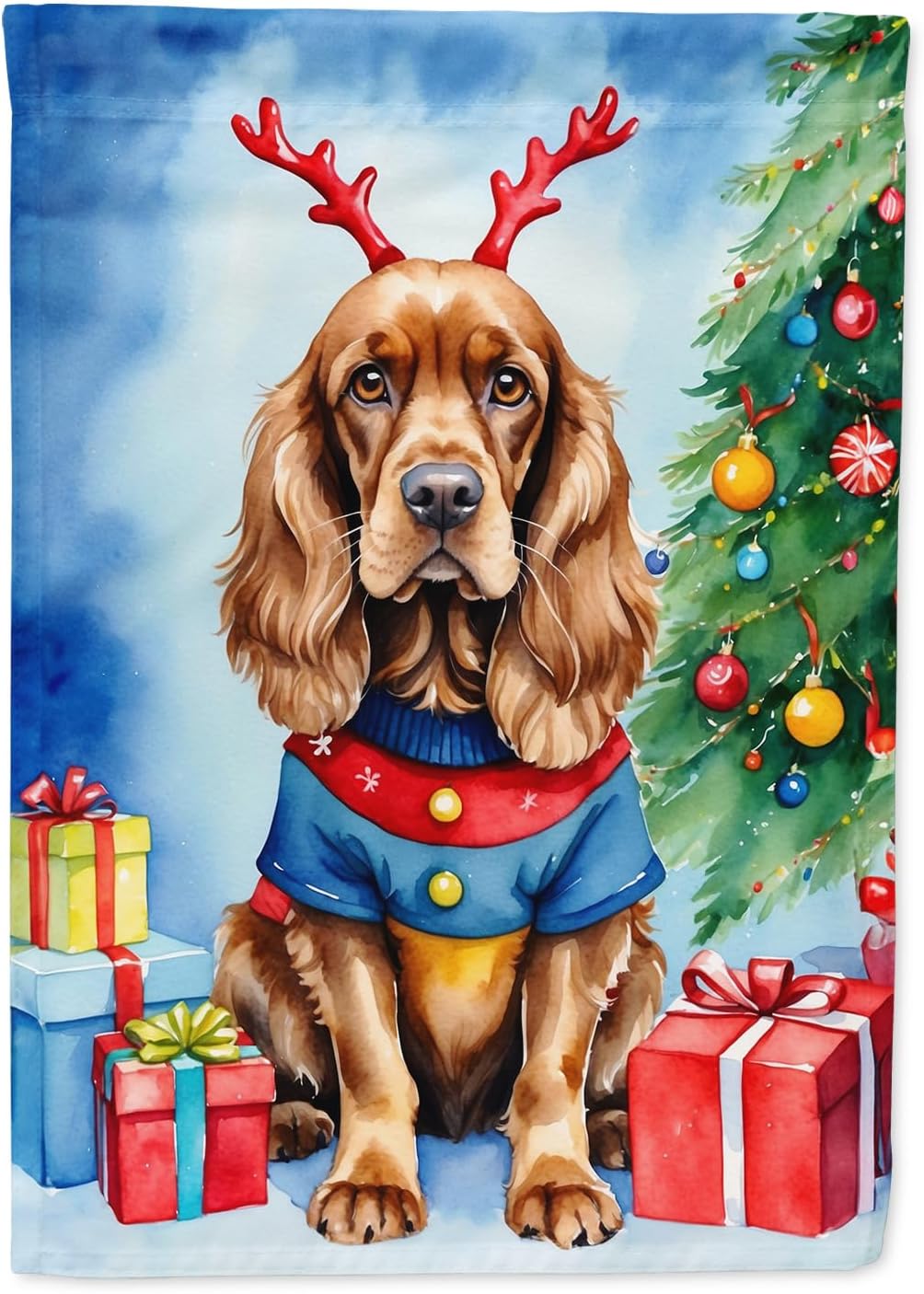 Caroline's Treasures German Shorthaired Pointer Christmas Reindeer Garden Flag Mailbox Flag Decorative Yard Flag Banner Outside Patio Artwork Yard Flower Beds, Garden Size, Multicolor