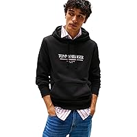 Tommy Hilfiger Uomo Felpa con Cappuccio Brand Love in Cotone, Nero (Black)