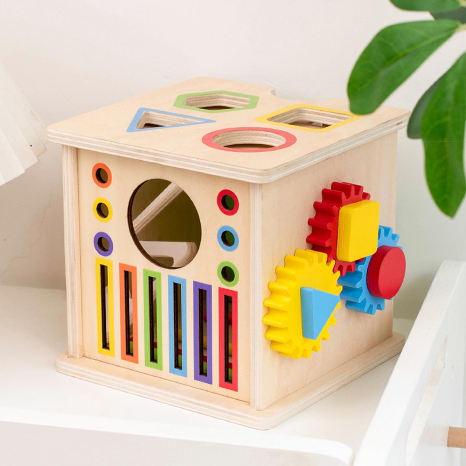 Generico Cubo di attività in Legno 8 in 1 Giocattolo Educativo in Legno | Centro di Attività Per Bambini 1 6 Anni A Casa Scuola Festa Di Compleanno Playroom Per Ragazze E Ragazzi