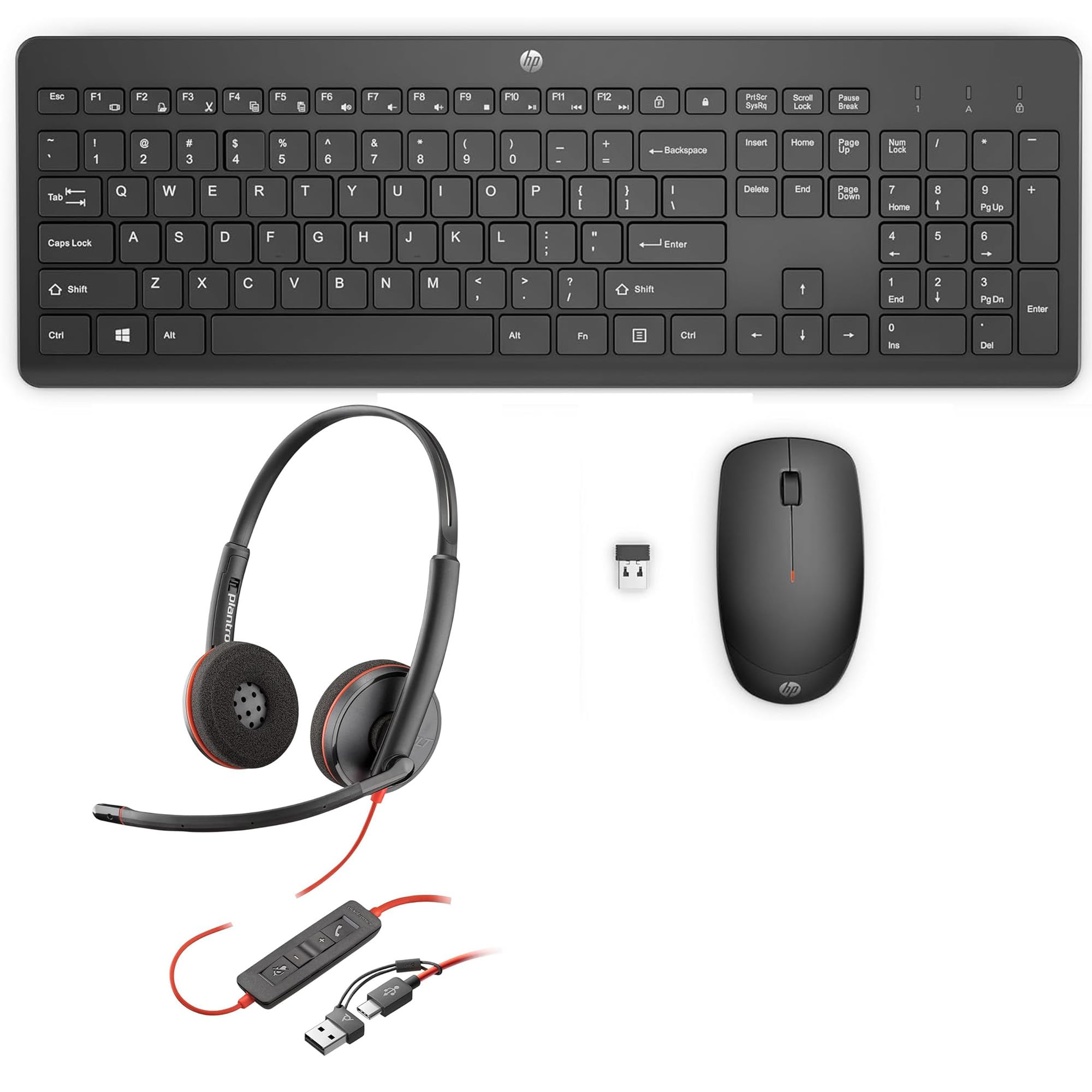 HP 230 Wireless Keyboard and Mouse Combo Set, 2.4 GHz Wireless USB-A Nano Receiver, Up to 1600 dpi, Up to 16 Months Battery Life - Black — view 15