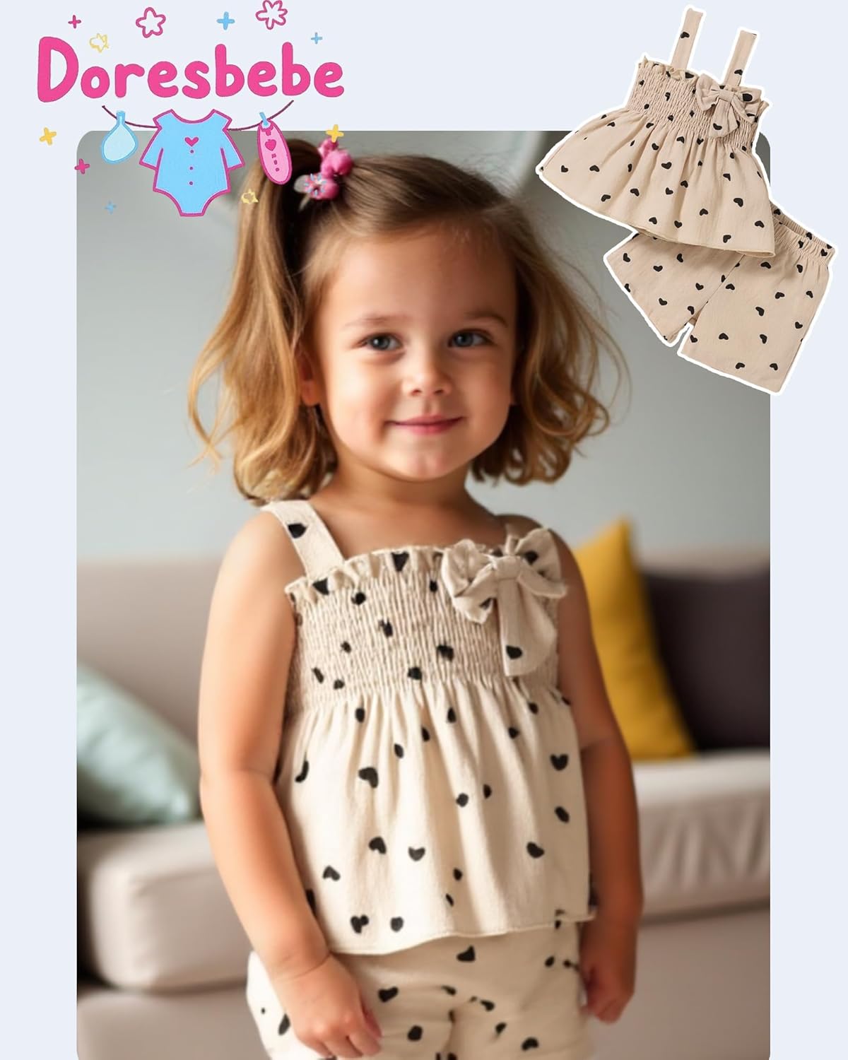 Toddler Girl Clothes Baby Girl Summer Outfits Ruffle Sleeveless Shirts Tops Shorts Set for Girl Clothing - Image 3