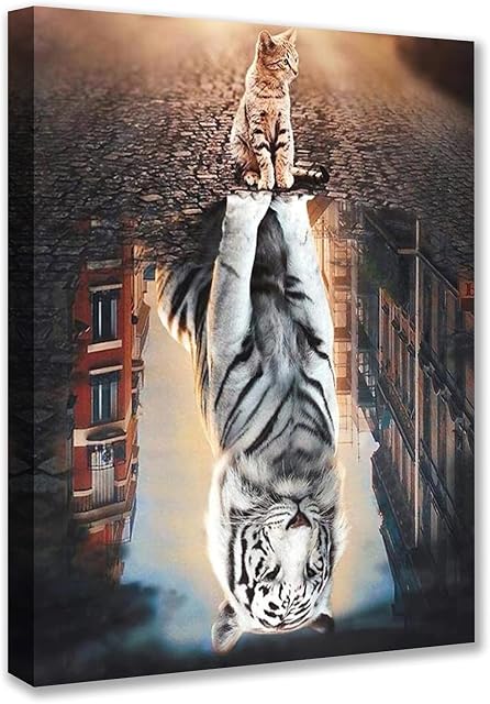 Animals Wall Art Canvas Painting Mindset Is Everything Motivational Painting Posters Entrepreneur Positive Quotes Picture for Living Room Bedroom Office Home Decor Framed Ready to Hang 12''W x 16''H