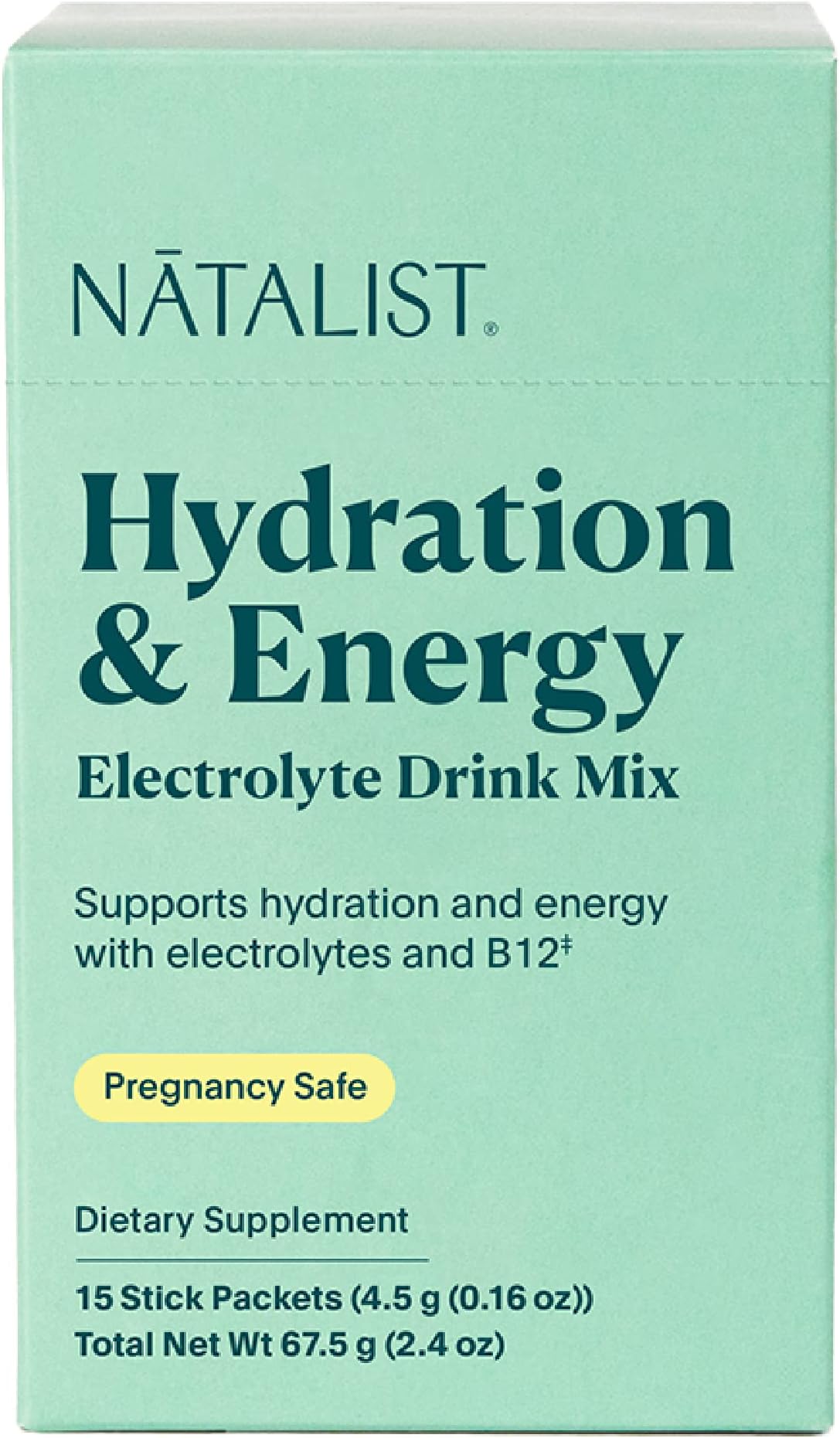 NATALIST Hydration & Electrolyte Energy Drink Mix Powder Easy Prep Daily Essentials Mineral & Vitamin Replenishment for Women Caffeine Free Vegan Berry Flavor - 15 Packet Servings