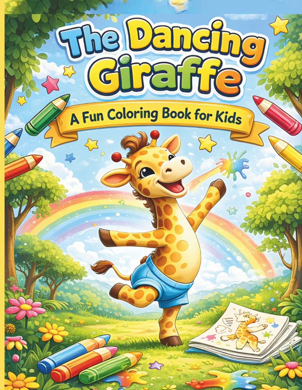Dancing Animals Coloring Book: Learn to Dance and Have Fun: Adorable Giraffe and Friends in Creative Color Pages