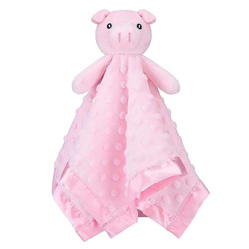 Pro Goleem Loveys de cerdo para bebés, manta de seguridad suave para bebés, juguete para acurrucarse, animales de peluche recién nacidos, regalos
