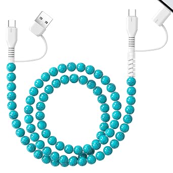 HianDier USB C Cable [MFI Certified] Multi 4 in 1 Charging Cable Beaded Charging Cord Fast Charging Cable 3.3FT USB A Type C iOS Charger Cord for iPhone 17 16 15 14 13 Pro Max iPad Galaxy S25-Green