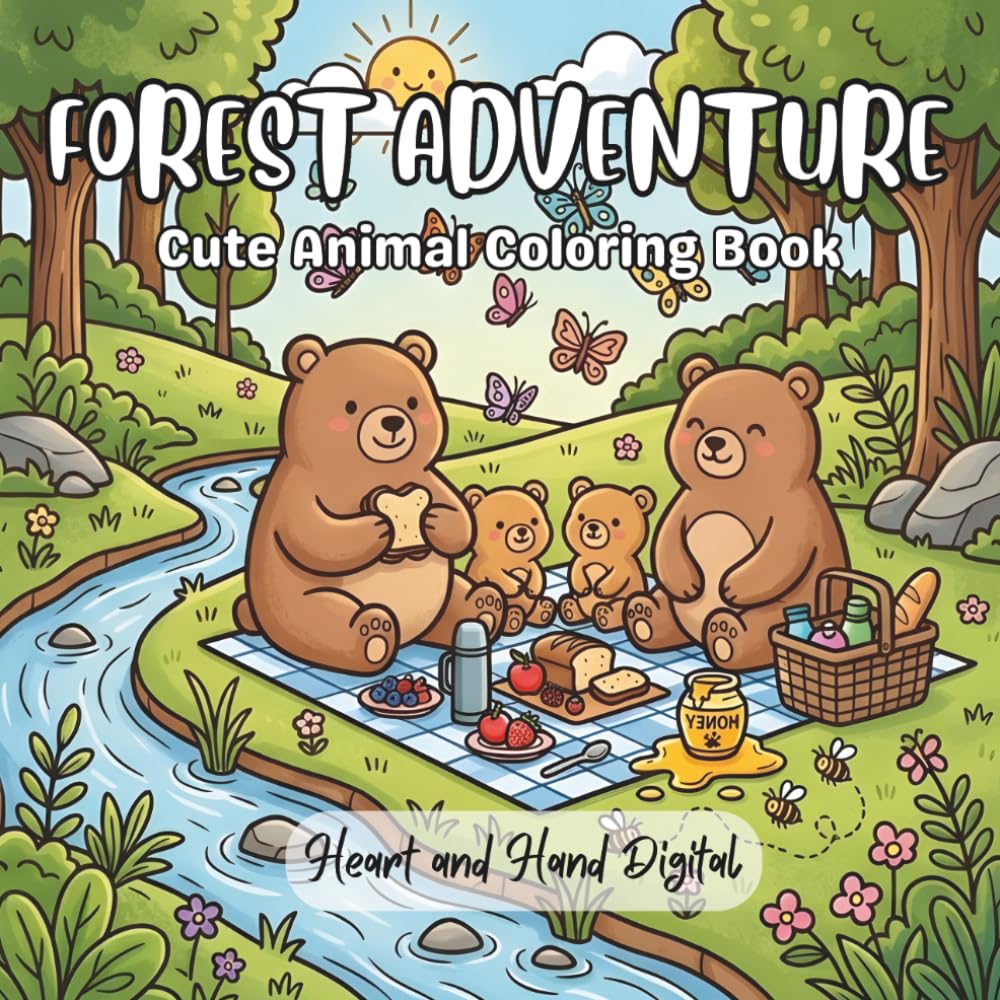 Forest Adventure: Cute Animal Coloring Book