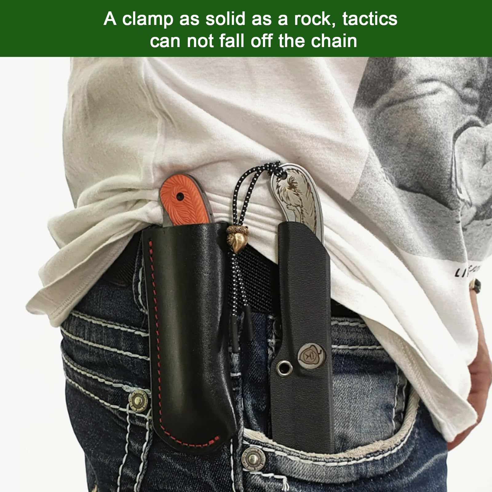 2 Juego de Fundas Kydex K con Clip para la Cintura, Clip de Acceso para Cuchillo Kydex