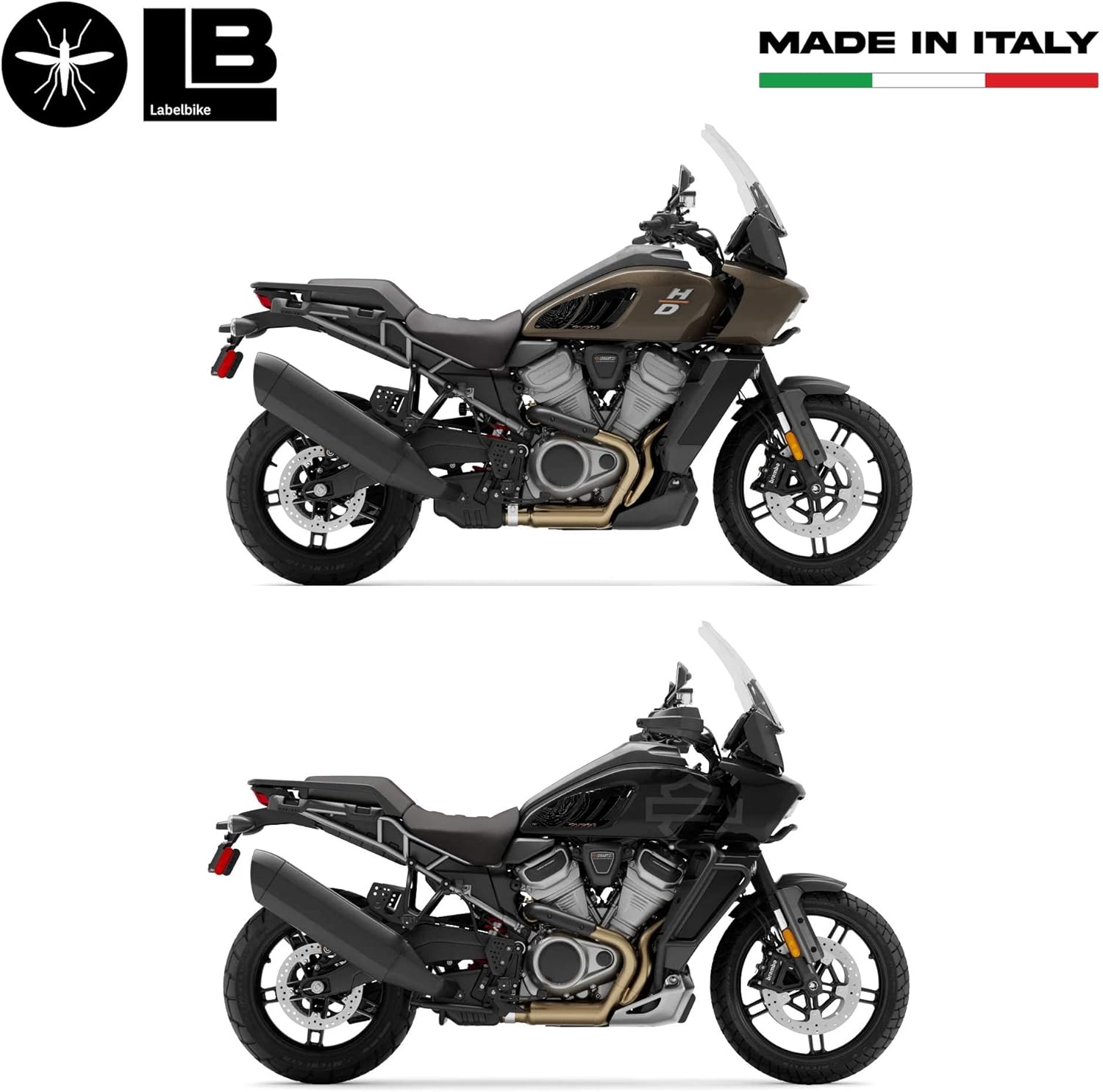 labelbike - 3D Stickers Motorcycle Fuel Tank Sides Protection and Decoration in Resin Compatible with Harley Davidson Pan America 1250 and 1250 Special 2020-2022 - Color Black