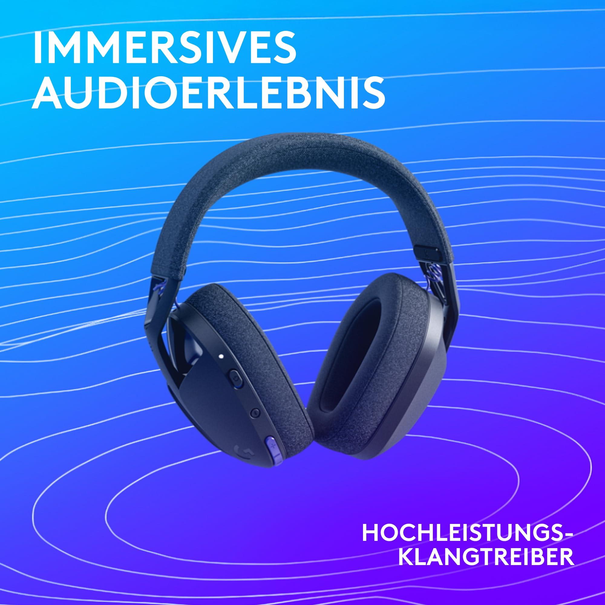 Logitech G G321 Lightspeed kabelloses Bluetooth-Gaming-Headset, dynamischer Komfort und Passform, 16-kHz-Schwingmikrofon, über 20 Std. Akkulaufzeit, PC, PS4, PS5, Nintendo Switch, Mobilgerät – Schwarz