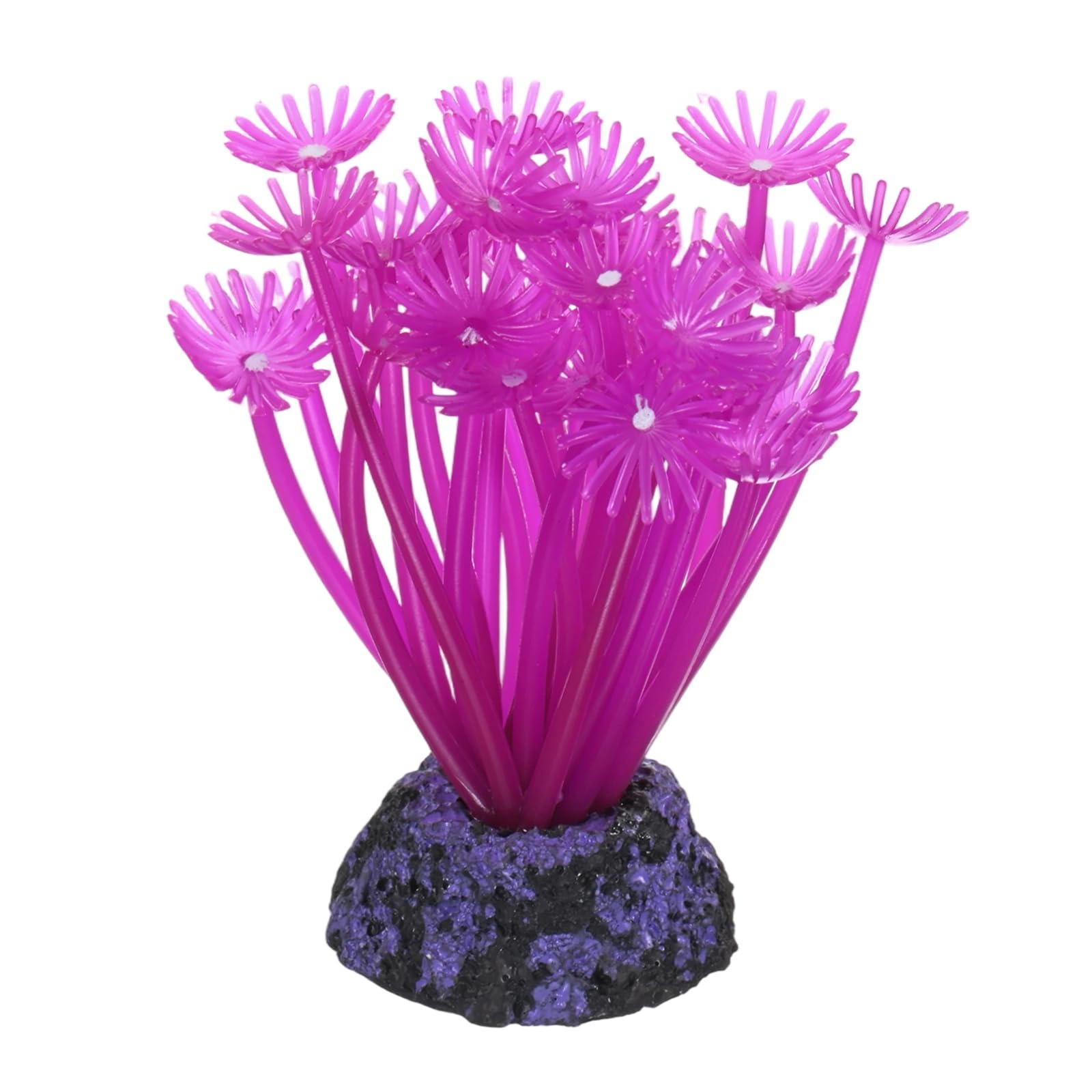 M METERXITY 1-Pack Artificial Sea Anemone Decor, Silicone Coral Aquarium Fish Tank Decoration for Freshwater and Saltwater Aquariums/Nano Setups, Fish Tank Ornament [Purple]