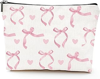 Bolsa de maquillaje con lazo rosa para niñas,...