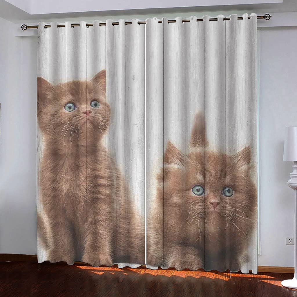 Rideaux occultants pour chambre d'enfant : créez un cocon doux avec le motif chat animal