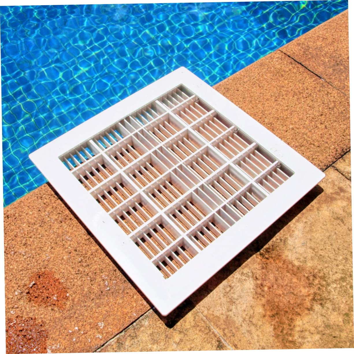 TOYANDONA Desagüe de Fondo de Piscina 9 Pulgadas Plástico Blanco Cuadrado